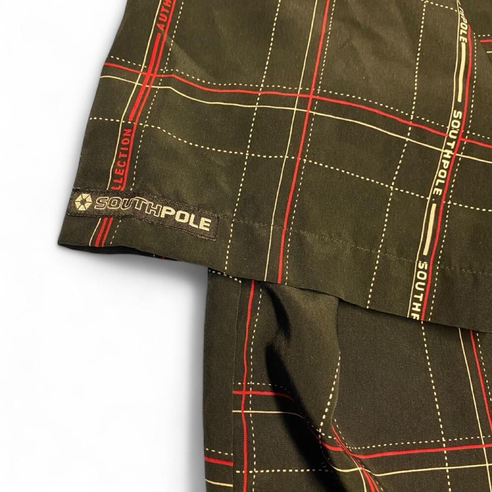 Southpole black and red plaid button-up shirt Size L